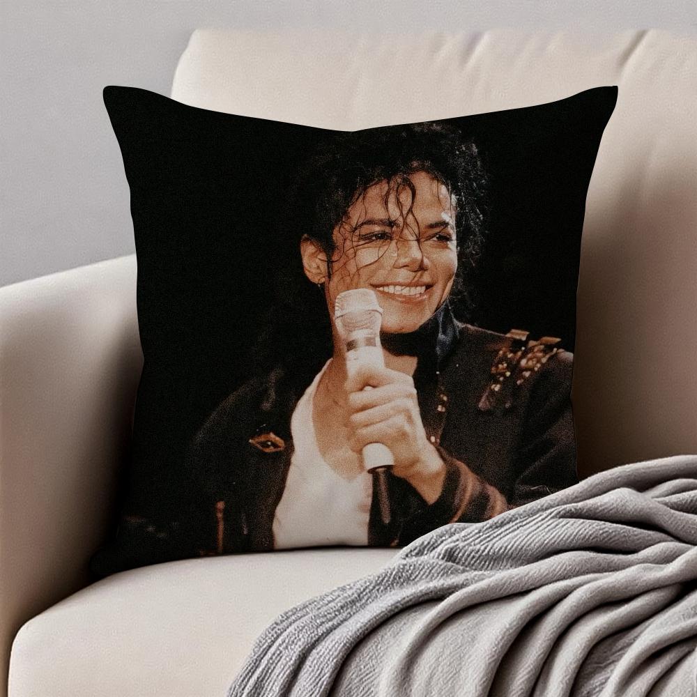 Pop American Singer MMichael Jackson Cushion Cover Pillowcase Antidustmite Invisible Zipper Short Plush Sofa Cushion