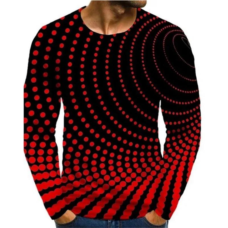 

Men s Graphic Optical Illusion T-shirt 3D Printed Long Sleeve Daily Tops Streetwear Round Neck Graphics Tees Apparel Cool Tshirt 4XL