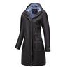 BITCED Spring/Fall Long-Sleeve Casual Trench Coat for Women Water-Resistant Hooded Solid-Color Top Striped Lining Straight-Cut Jacket