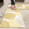 Modern Floral Anti-fatigue Kitchen Rug Non-slip Waterproof Oil-proof Carpet for Kitchen Laundry Room Decor