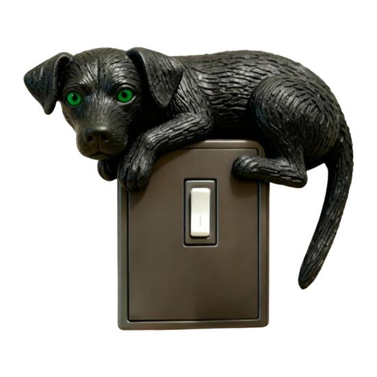 Black Cat Switch Cover 3D Dog Light Switch Cover Animal Toggle Switch Plate Cover Home Office Room Decorative Accessories