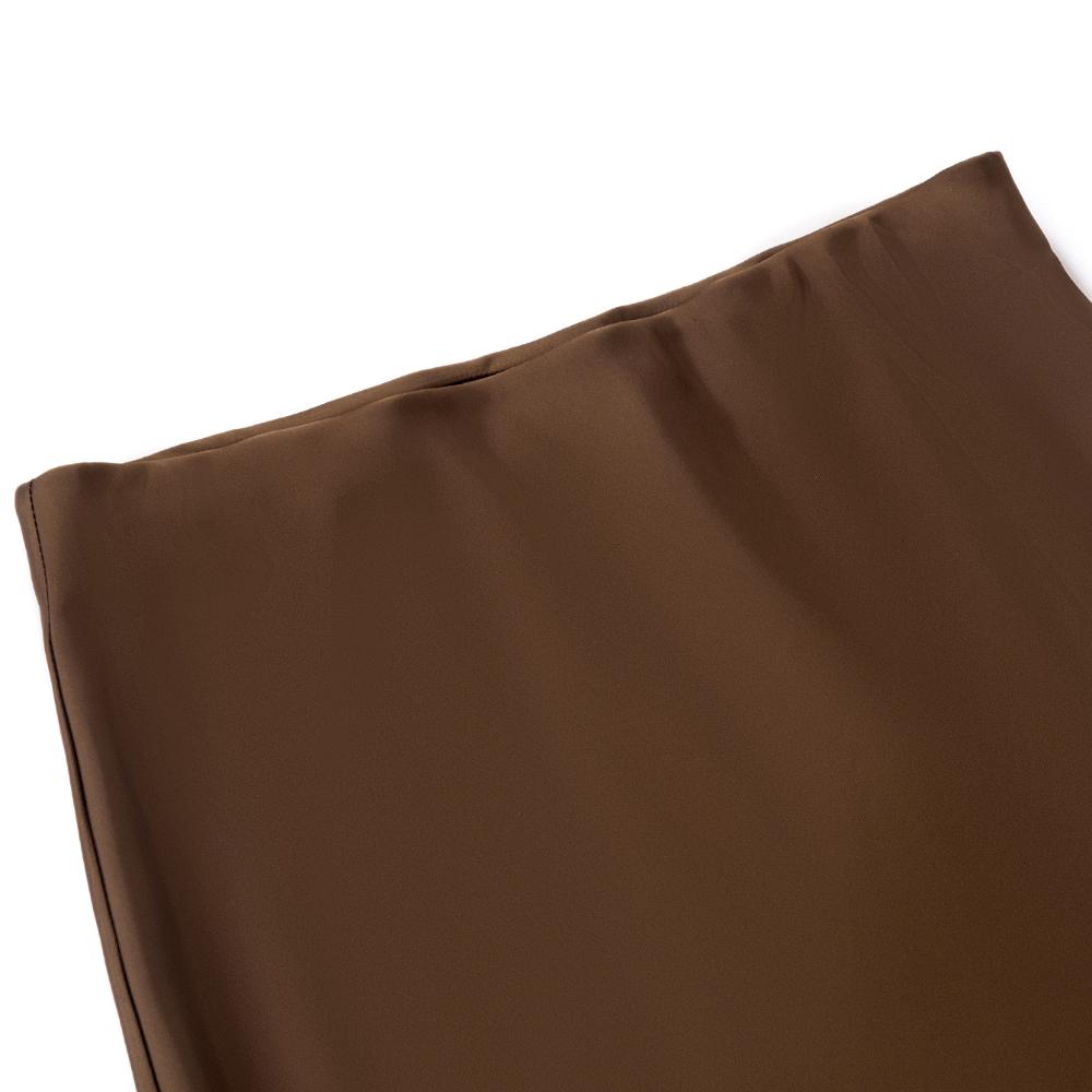 IHUASU Женская юбка из ацетатного атласа с высокой талией и эластичными вставками — фото 8