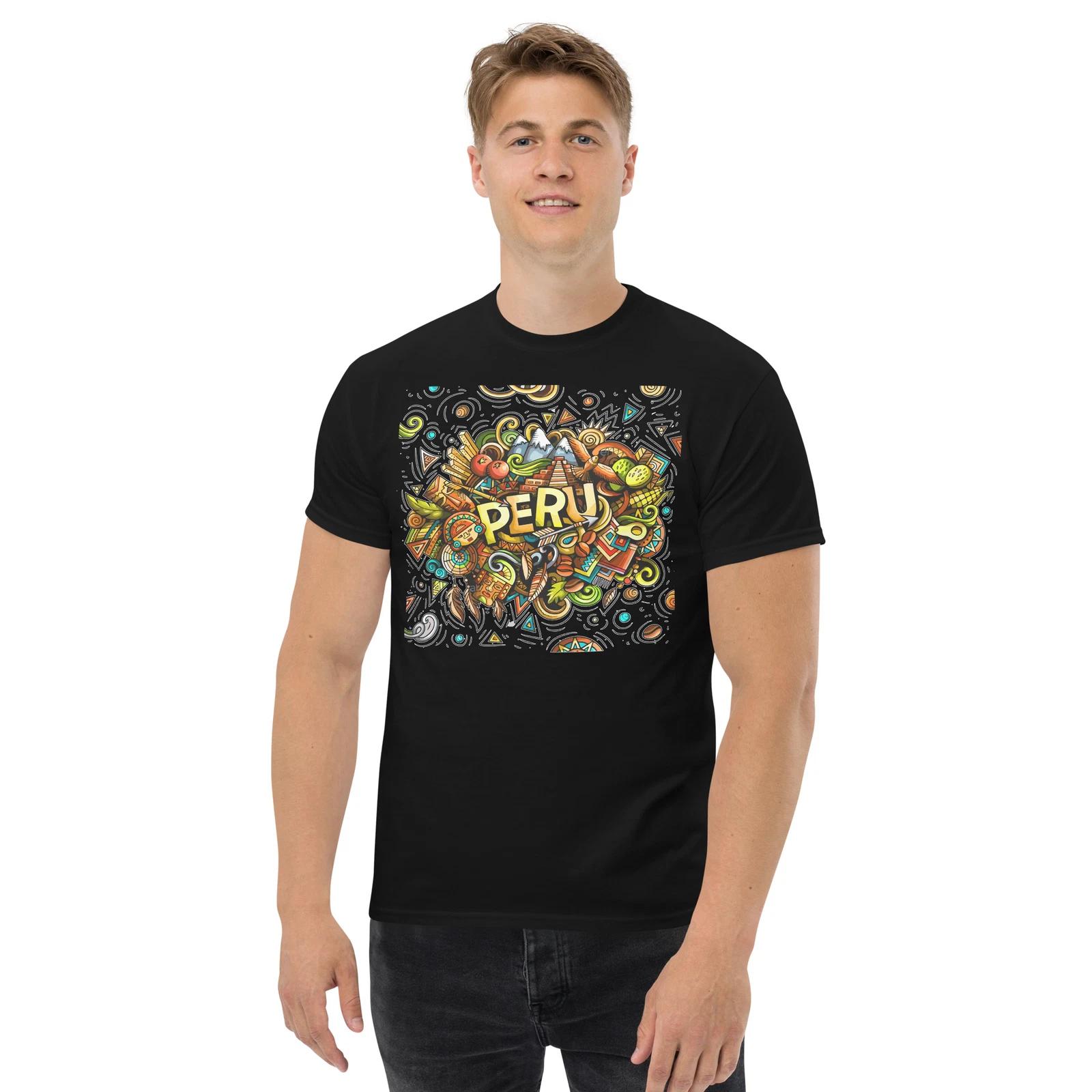 PERU MOSAIC AWESOME PERUVIAN TRENDY DESIGN GRAPHIC T SHIRT Men s classic tee M