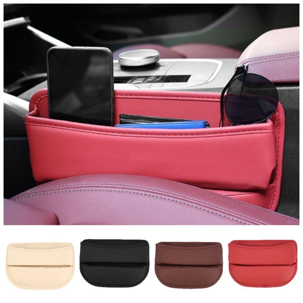 Universal Car Leather Storage Box Car Seat Slit Gap Pocket  Wallet Phone Key Card Storage