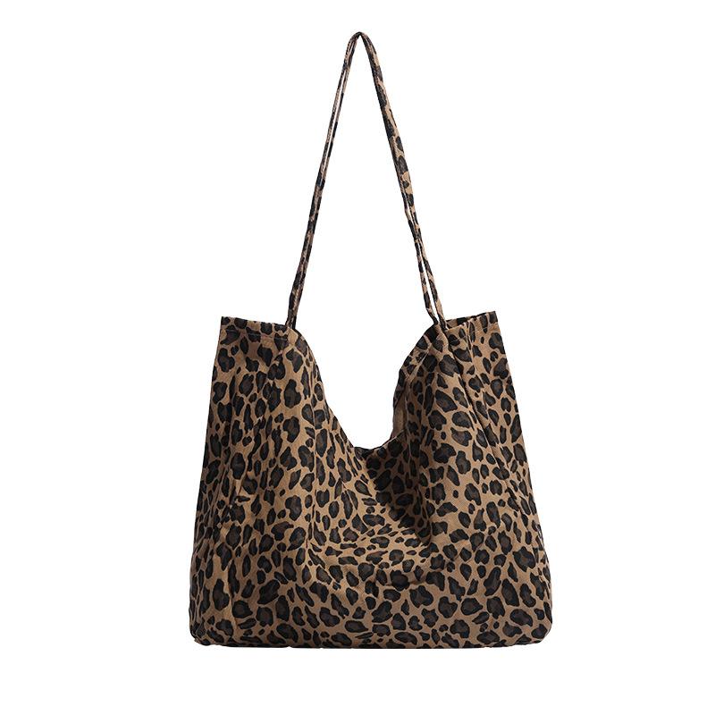 Leopard print canvas bag new fashion portable shoulder mommy messenger bag