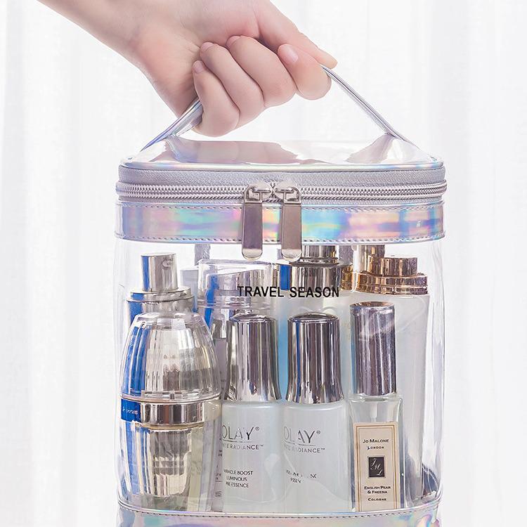 Trousse de toilette et de maquillage étanche en toile PVC grande capacité pour le voyage