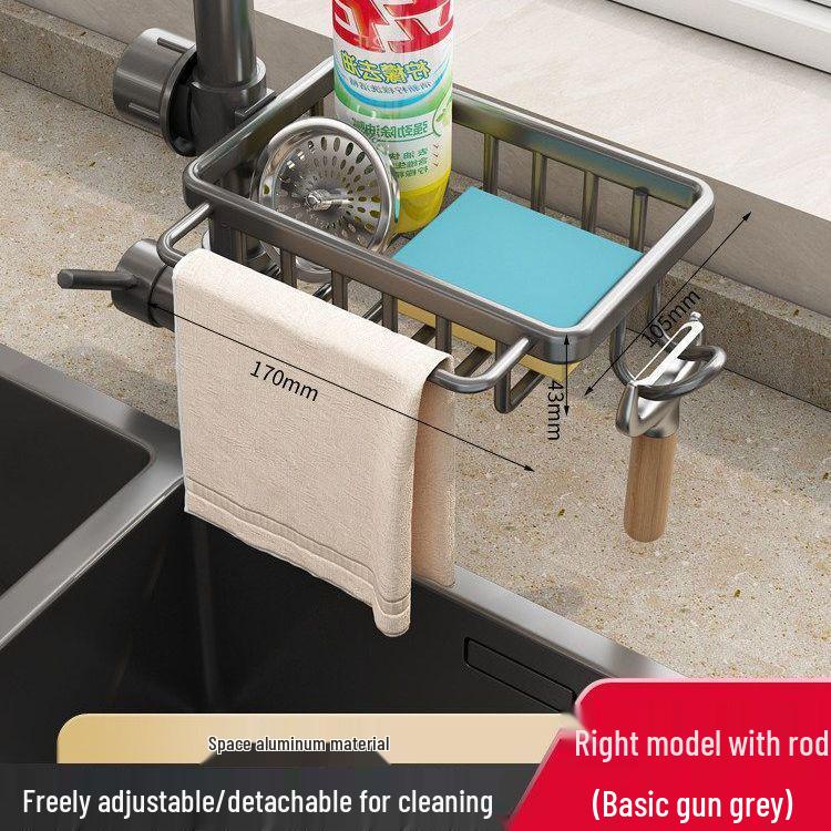 Universal Above-Faucet Dish & Storage Rack with Steel Wool Holder