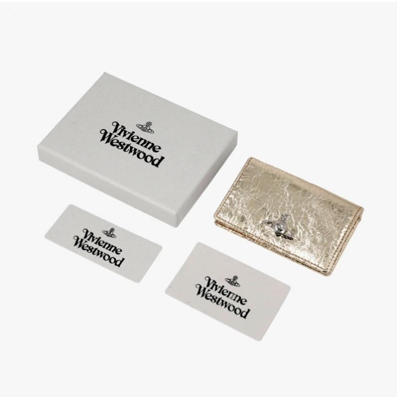 Vivienne Westwood Metallic Crinkle Cardholder 5402000pu L00a7 R401