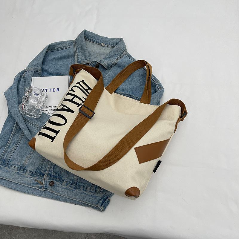 

Японская холщовая сумка-тоут женская сумка для отдыха большая вместительная холщовая сумка-тоут для студентов колледжей универсальная сумка-мессенджер через плечо