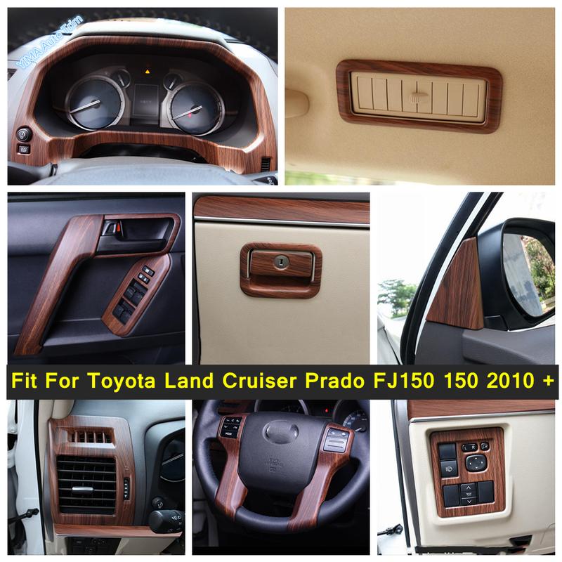 Car Door Handle Bowl / A Pillar / Steering Wheel Cover Trim ABS Accessories For Toyota Land Cruiser Prado FJ150 150 2010 -