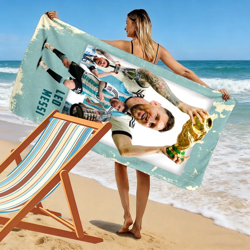 Argentina's Football Glory beach towel Beach towel for vacation photos Outdoor camping seaside Absorbent bath towel quick-drying swim towel