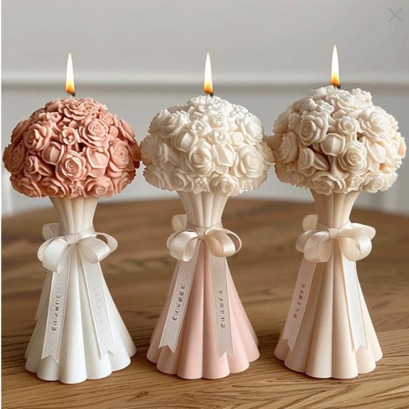 New 3D Rose Bouquet Silicone Mold Chrysanthemum Flower Cluster Resin Mold Flower Peony Gypsum Mold Valentine'S Day Gift