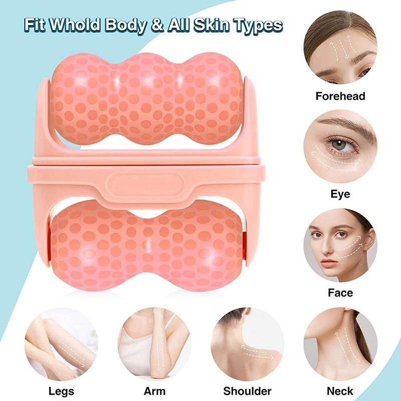 2-in-1 Eisroller für Gesicht, Auge, Schmerzlinderung, Gesichtskaltmassage-Roller, Hautpflege, Schmerzlinderung, Make-up-Pflegewerkzeug