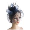 Damen Retro Schleier Tupfen Maske Federn Haarspange für Teeparty Stirnband Hochzeit Blume Cocktail Netz Stirnbänder Haarreif