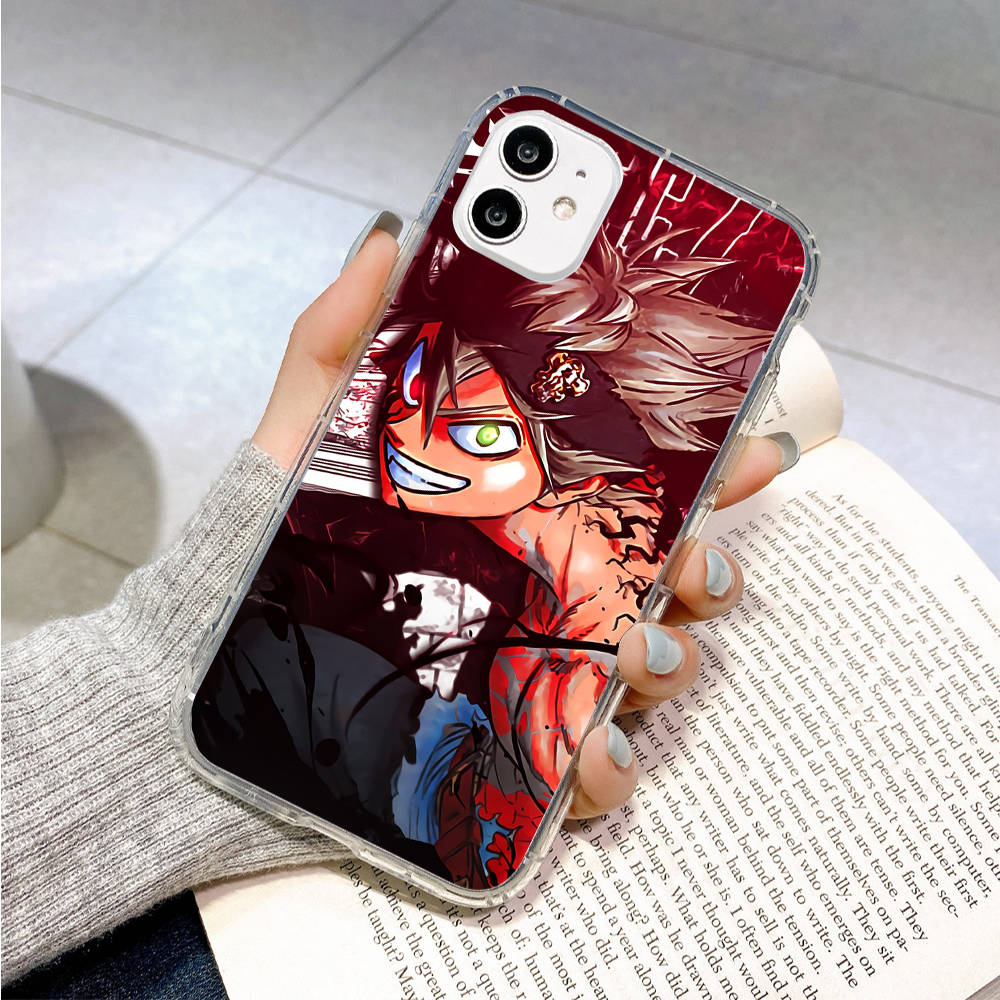 Hülle für Samsung A04 A14 A23 A34 A54 M23 M33 M52 M53 Realme 10 9 C30S C35 C55 VIVO Y02S Y21 Y51 X80 Pro Transparente Hülle WI84 Black Clover Asta