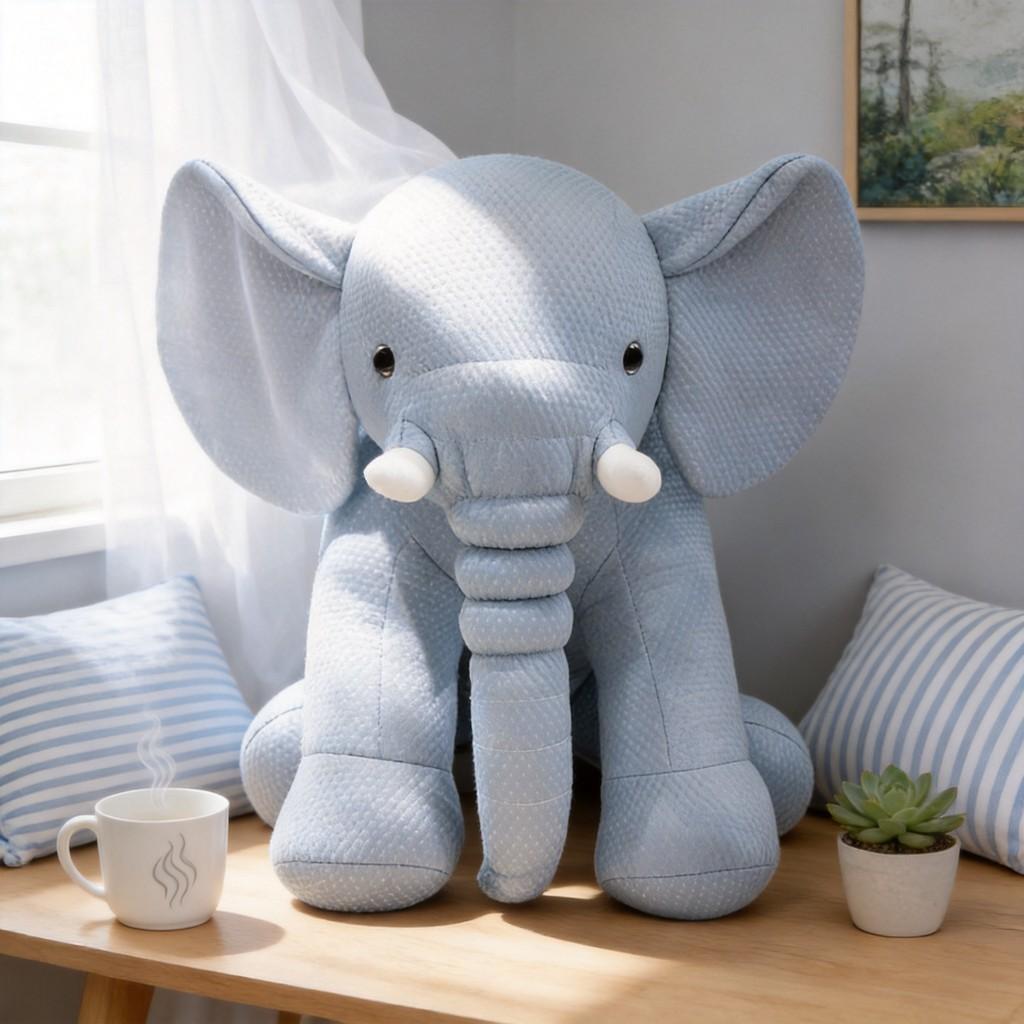 Plush Elephant Toy With Pp Cotton Filling For Kids Baby Sleep Comfort