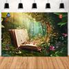 2D Enchanted Forest Magic Book Backdrop Butterfly Fairy Photography Background