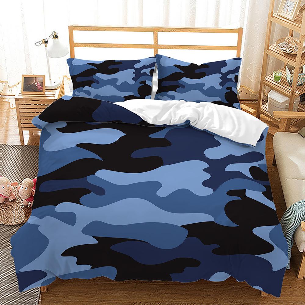 Kit Bedding Line Simple Quilt Set Three-Piece 3D Digital Printing