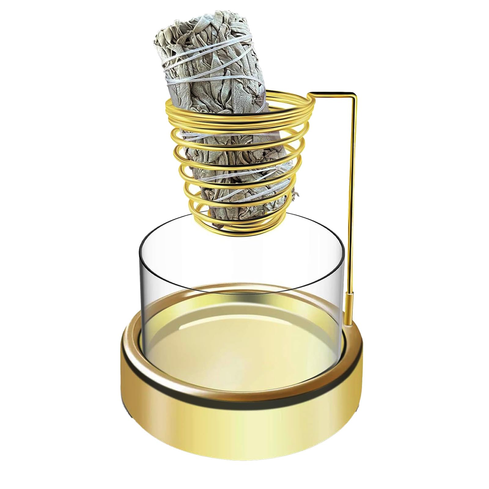 

Hyack Palo Santo Incense Burner with Splash-Free Ash Tray, Stylish Metal Incense Holder (Gold) [Parallel Import]