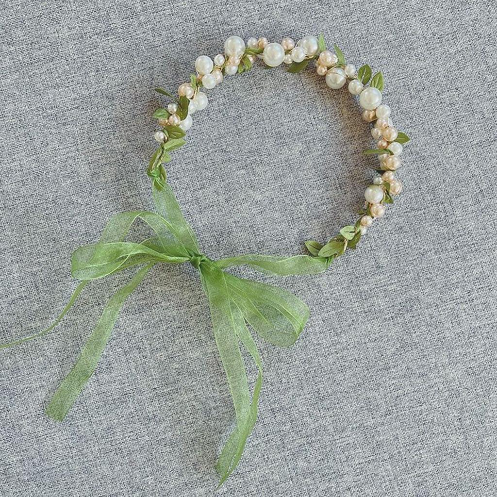 Elegant Pearl/ Leaf Hairband Delicate Headband for Flower Girl Trend Model Show Performances Wedding Party Headpieces