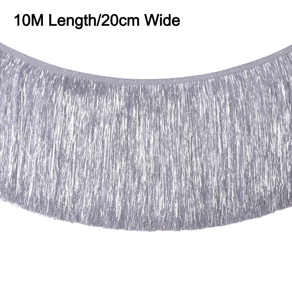 

10M New 10M Length Skirt Tassel Illusion Laser Gradient Fringe Ornaments 20cm Wide DIY Lace Fabric Trim Designer Clothing