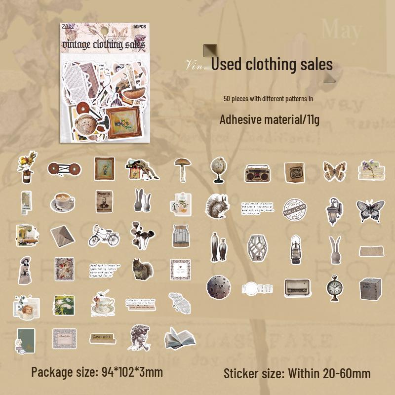 ZABC Sticker Pack Retro Collection: 6 Styles for Journaling & Collage
