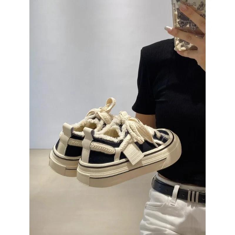 Fashion 35-40 Womens Flat Sneakers Style Breathable Floral Canvas Shoes 2024 New Autumn Thick Platform All-match Student Sneakers