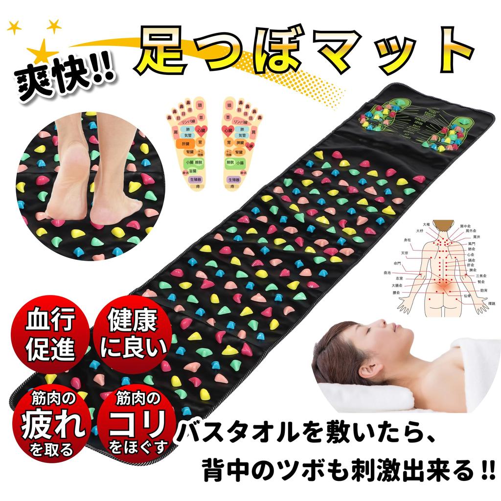 175cm Foot Reflexology Foot Massager for Health Fatigue Improved Blood Stress Back Foot Sole Pressure Point Press Mat, Maintenance, Recovery,