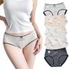 Pantalones Cortos Encaje Francés Transparente Tallas Grandes Multicolores Algodón Ropa Interior [Raíz de Carne] Conjunto de Mujer, Cintura Media Algodón, Decoración, M-L, Ropa Interior, Forrado, Sin Costuras,