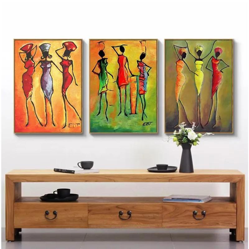African Woman Classic Vintage Wall Art Canvas Painting Poster For Home Decor Posters And Prints Unframed Decorative Pictures