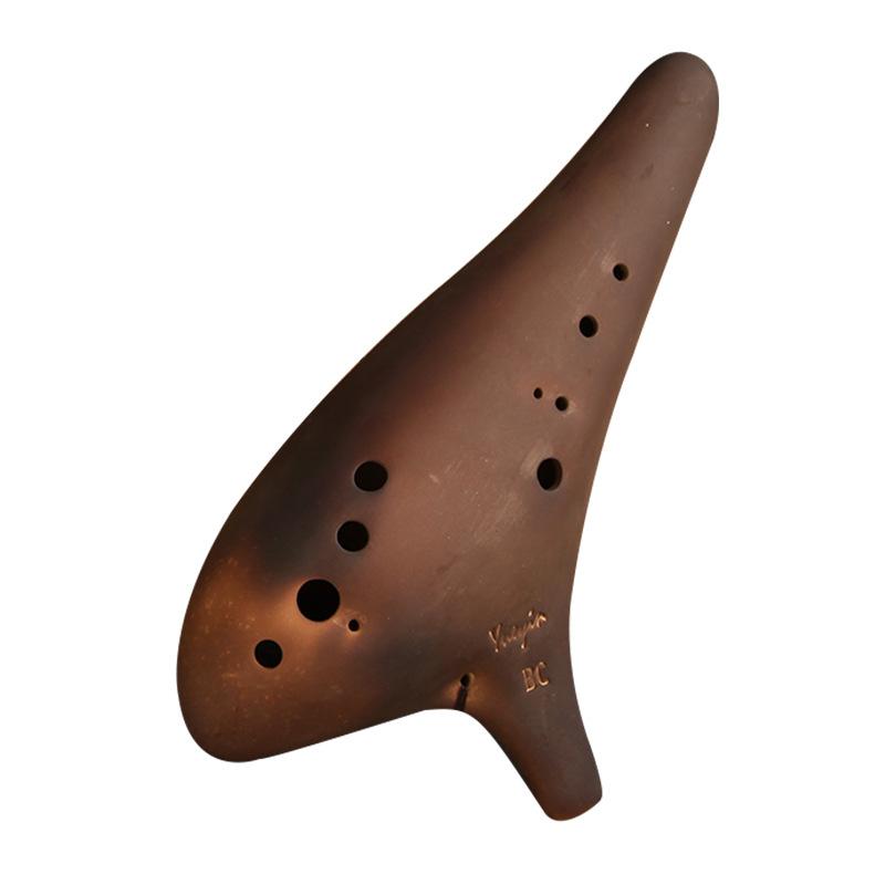 Ocarina Orff Instrument muzyczny Profesjonalny flet Retro Flet ceramiczny 12 otworów C-key Profesjonalny typ występu Flet ceramiczny zwykły wypalany