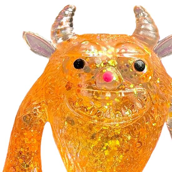 Cartoon Cow Squeeze Toy with Glitter Stress Relief Cattle Demon Sugar Ball Sensory Toy Relaxation Anxiety Reduction Animal Fidget Toy