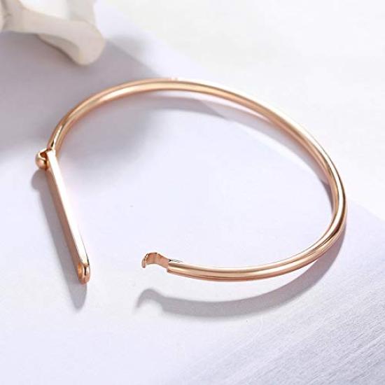 Bravo Armreif für Pink Schlicht Schlank Beliebte Marke Frauen, Gold, Armreif, 18K, Platte, Damenarmreif,
