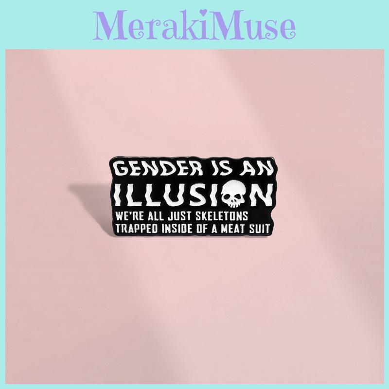 Chic Black Metal Brooch With Cartoon Skull And English Letter Shapes Versatile Design For Halloween Parties And Year-round Fashion