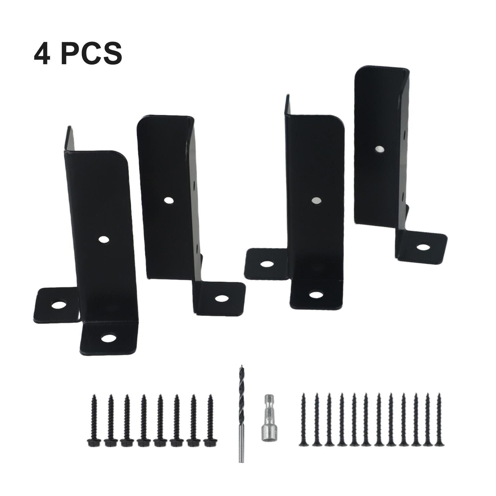 

4 Pcs Adjustable Deck Post Anchor Base Brackets Fence Support For Pergola Railing Cap Post Anchor Base Brackets чёрный