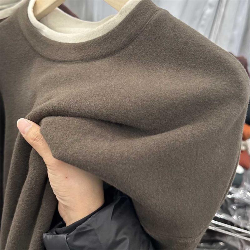 Tops for Women Long Sleeve Shirts Winter Oversize Fleece Thickened Casual Shirt Loose Blouse Pullover Tops