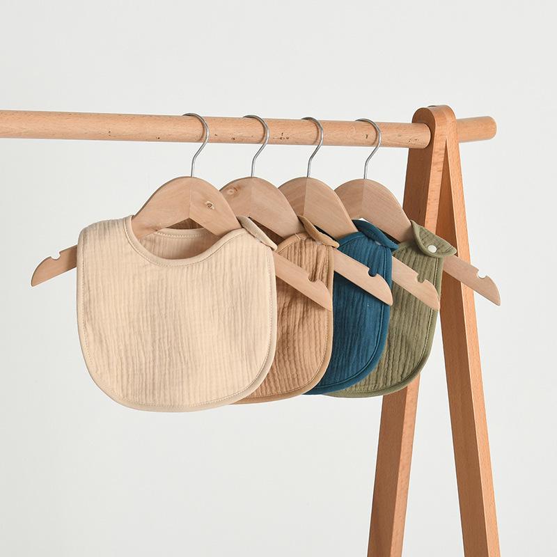 Crepe Six-Layer Solid Color All-Cotton Newborn U-Shaped Bib