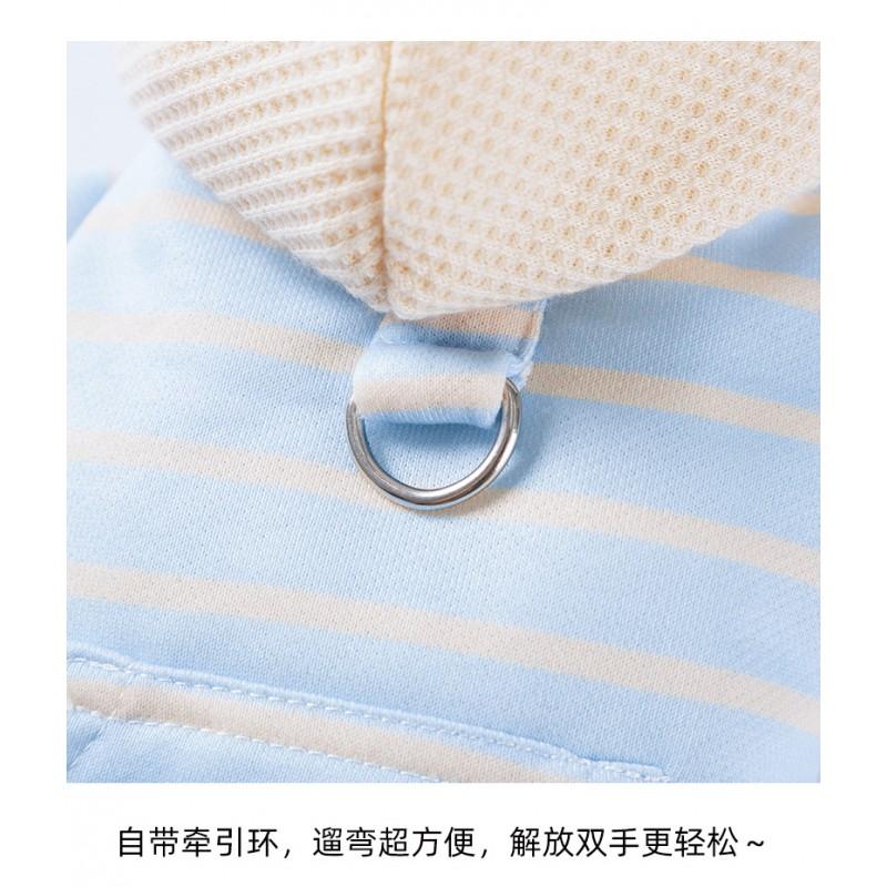 Striped Hooded Two-Leg Pet Sweatshirt Small To Medium Dogs Cats Warm Casual Apparel