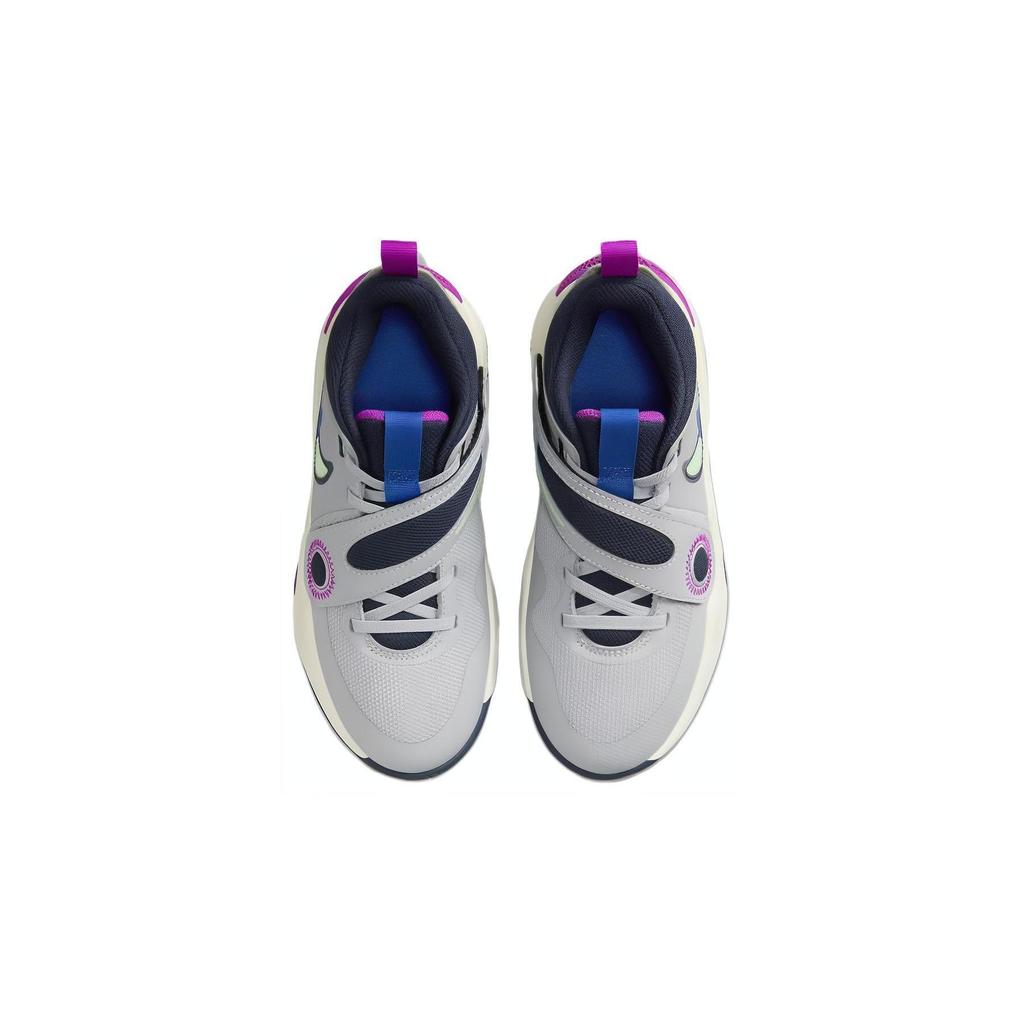 Nike Team Hustle D 11 GS Slip Resistant Cushioning Low Top Children's Basketball Shoes Gray Blue FN5005-001