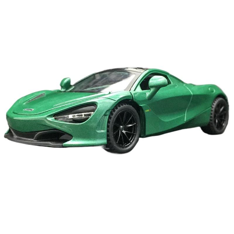 

Масштаб 1/32 Спортивный автомобиль McLaren 720s Высокодетализированный литой металлический автомобиль из сплава Звук и свет Подарки для парня Подарок для мальчиков зелёный