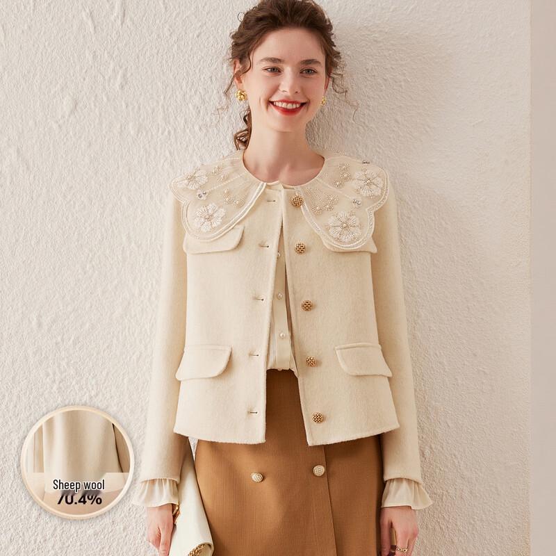 

Bailuyu Women s Winter Wool Blend Double-Faced Short Coat S