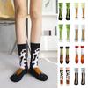 5 Paar bedruckte Zehen-Hühnerfußsocken Patchwork Kuh lustige kurze Socken Mode lustige Froschsocken Herren