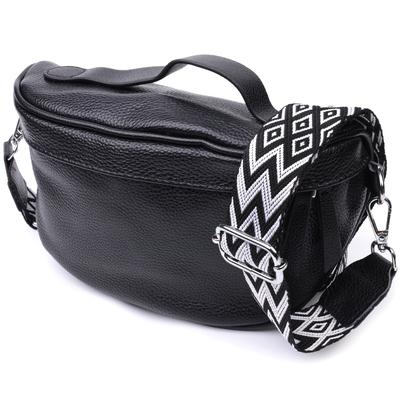 Dámská kabelka přes rameno v klasické barvě z pravé kůže Vintage 22655 Black