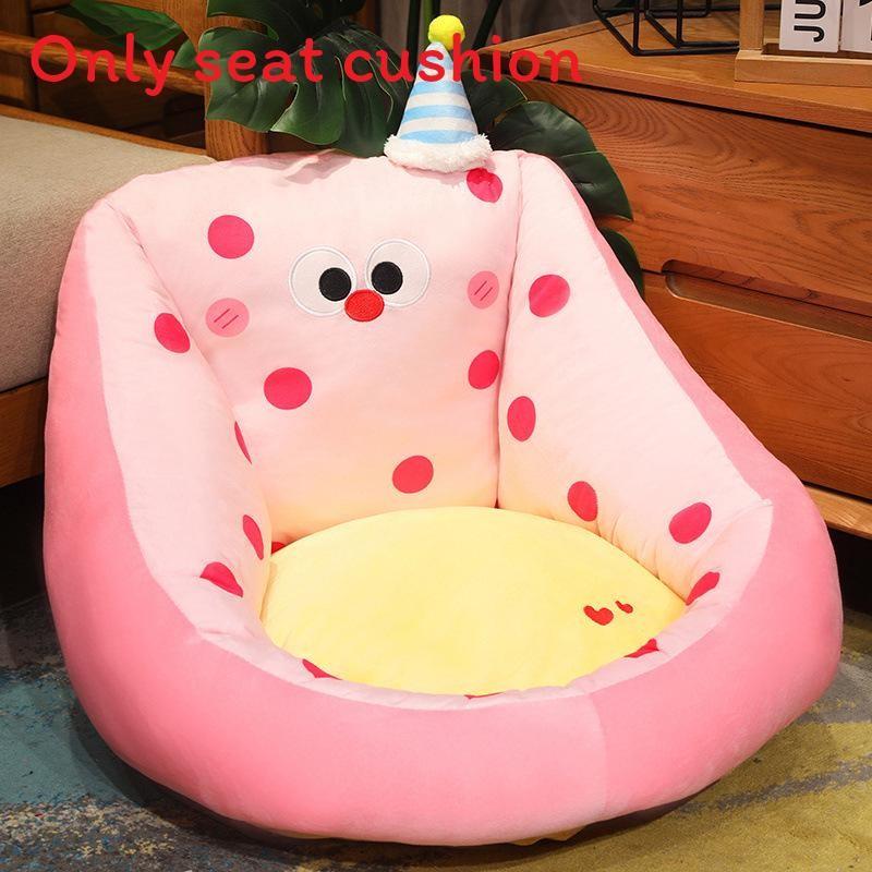 Plush Cartoon Lazy Sofa Seat Cushion With Apple Shaped And Polka Dot Design
