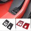 Real Carbon Fiber Car Window Glass Lift Button Decorative Frame Sticker  For Jaguar F-TYPE 2013-2025 Car Interior Accessories