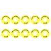 10Pcs Push Button Emergency Ring Round Warning Sign 60Mm Od 22Mm Id Yellow High Visibility Replacement for Stop Switch