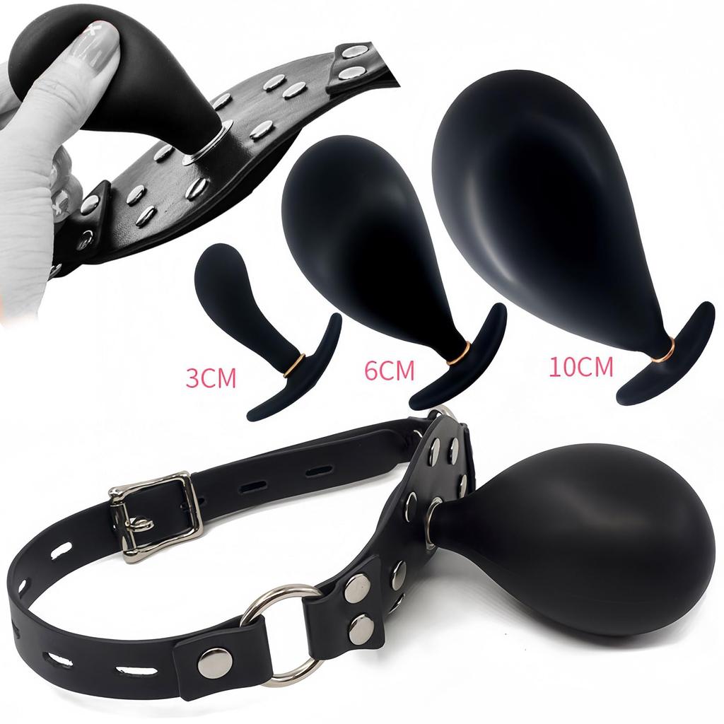 Yemax Gag Adult Goods Inflatable Gag Ball Gag Removable Silicone Adjustable SM Goods Cosplay Sexy SM Restraints Sex Toys Adult Goods for Men