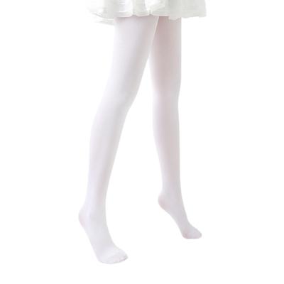 Kinder Ballettstrumpfhosen 80D Samt Stichfestes Design Atmungsaktive Leggings für den Tanzunterricht Weiße Farbe Dehnbare Strumpfhosen