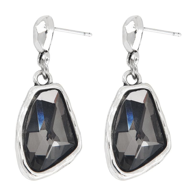 1/2 PCS Minimalist Sparkling Black Rhinestone Drop Earrings - Exquisite Geometric Pendant Jewelry Gift for Women
