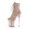 Sexy Women Bright Patent Leather Low Boots High Heel 20cm Stiletto Round Toe Boots Pole Dancing Shoes